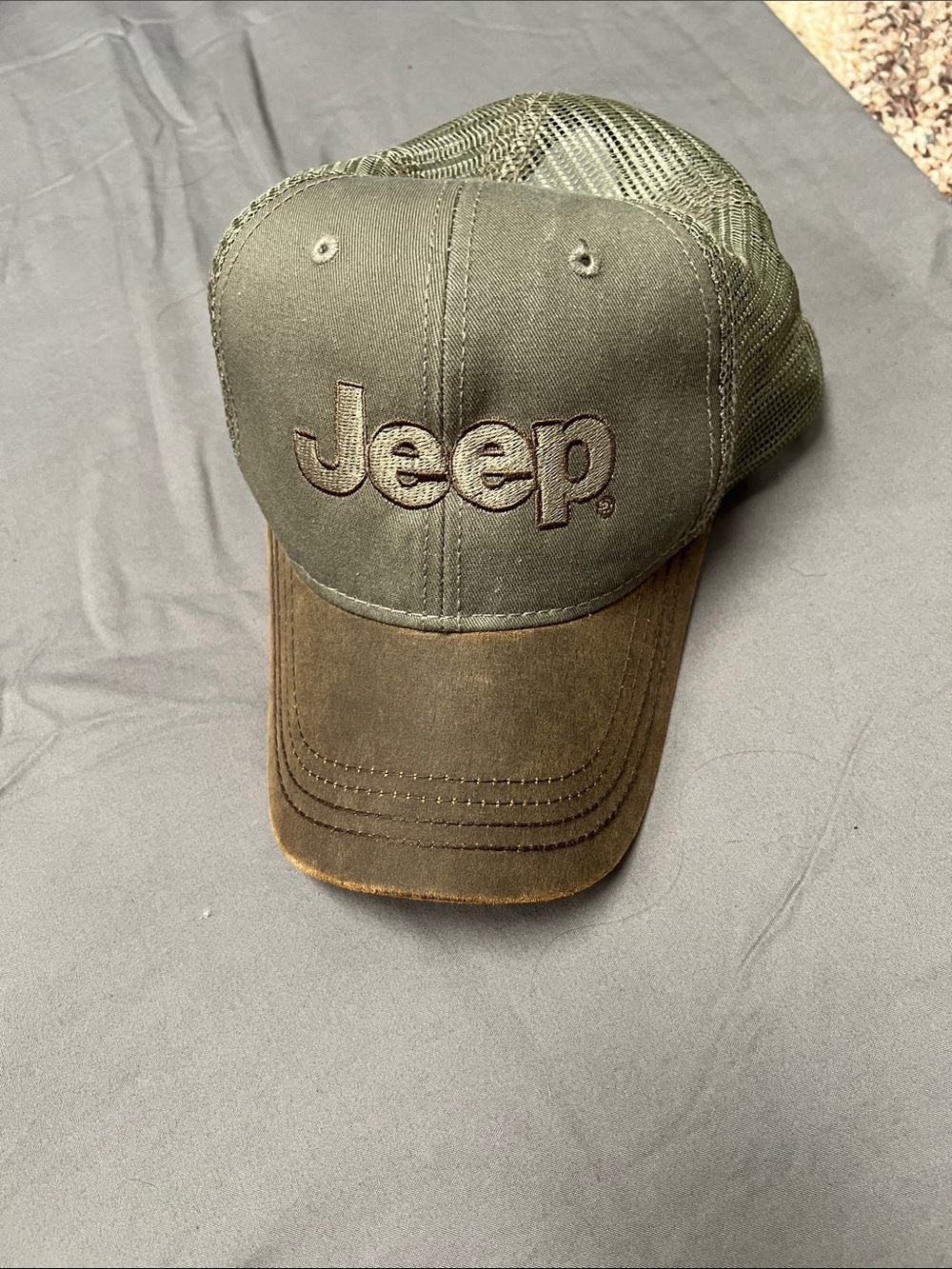 Jeep Olive Green and Brown Mesh Baseball Cap